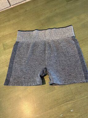 Heather Blue Womens Activewear High-Waisted Bike Shorts XL 16-18 By Avia
